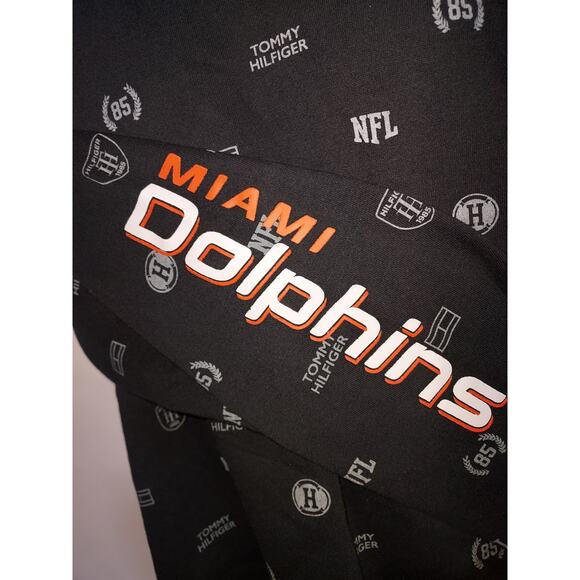 Miami Dolphins Men's XL Tommy Hilfiger Sweatshirt NFL Long Sleeve Crew Black - Picture 4 of 8
